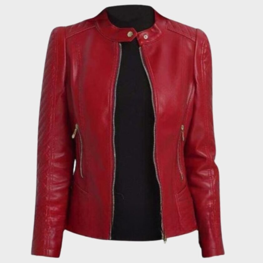 women-red-moto-leather-jacket