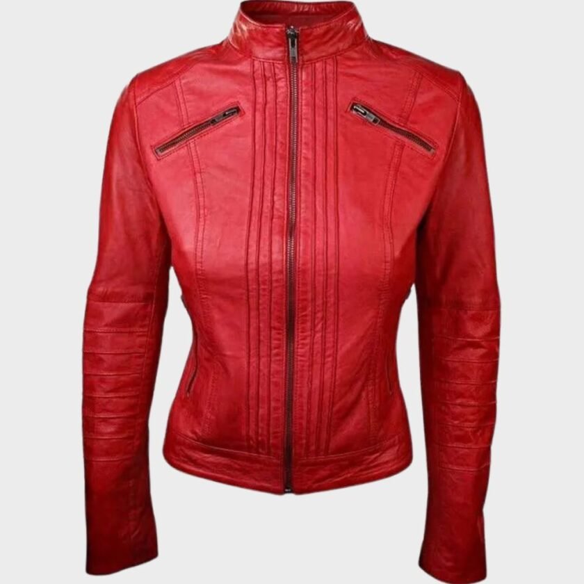 women-sheepskin-motorcycle-red-leather-jacket