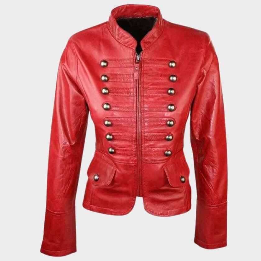women-slim-fit-military-style-red-leather-jacket