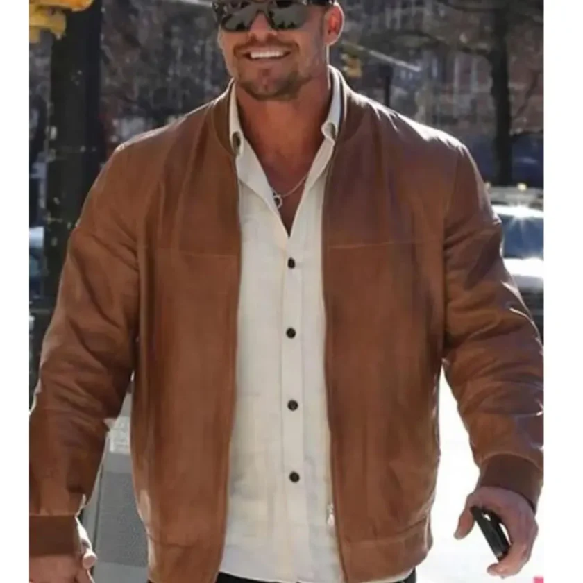 alan-ritchson-ordinary-angels-2024-brown-leather-jacket